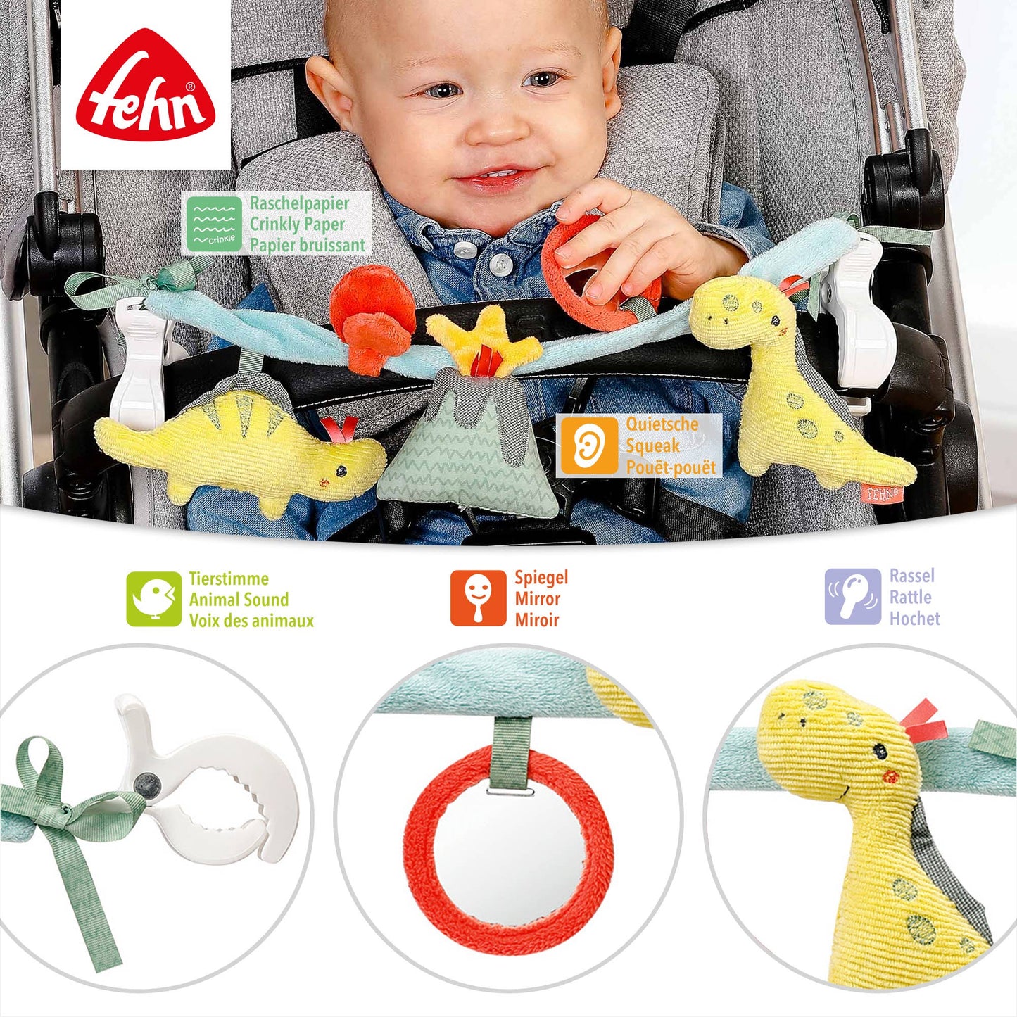 Fehn Kinderwagenketting – Happy Dino