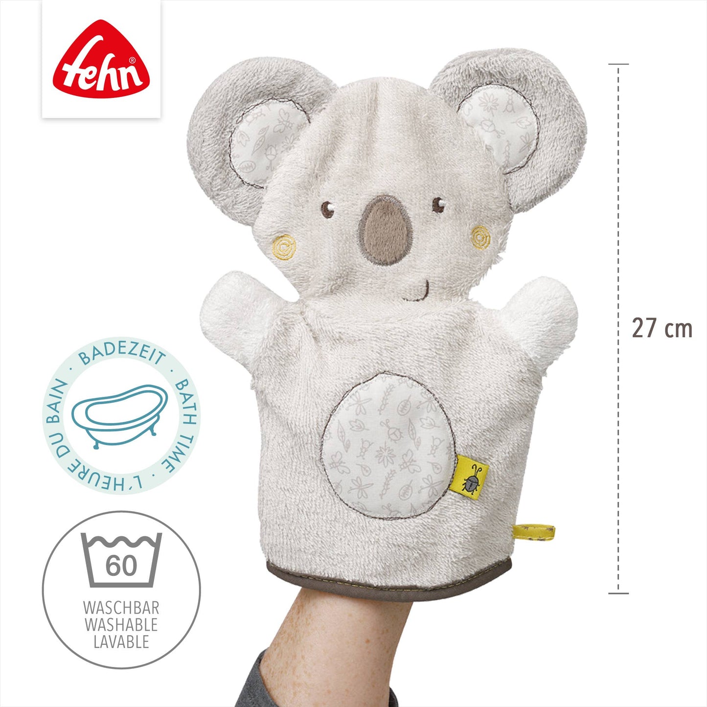Washandschoen voor koala - washandje met dierenprint