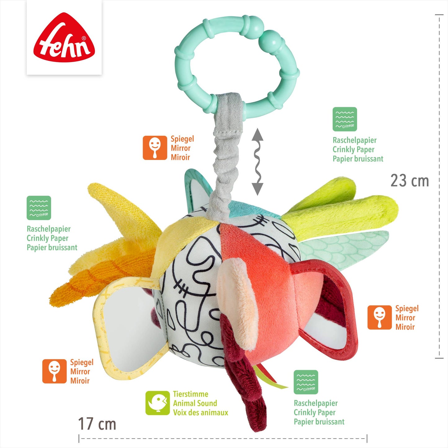 Fehn Grijpbal – DoBabyDoo (Regenboogkleuren)