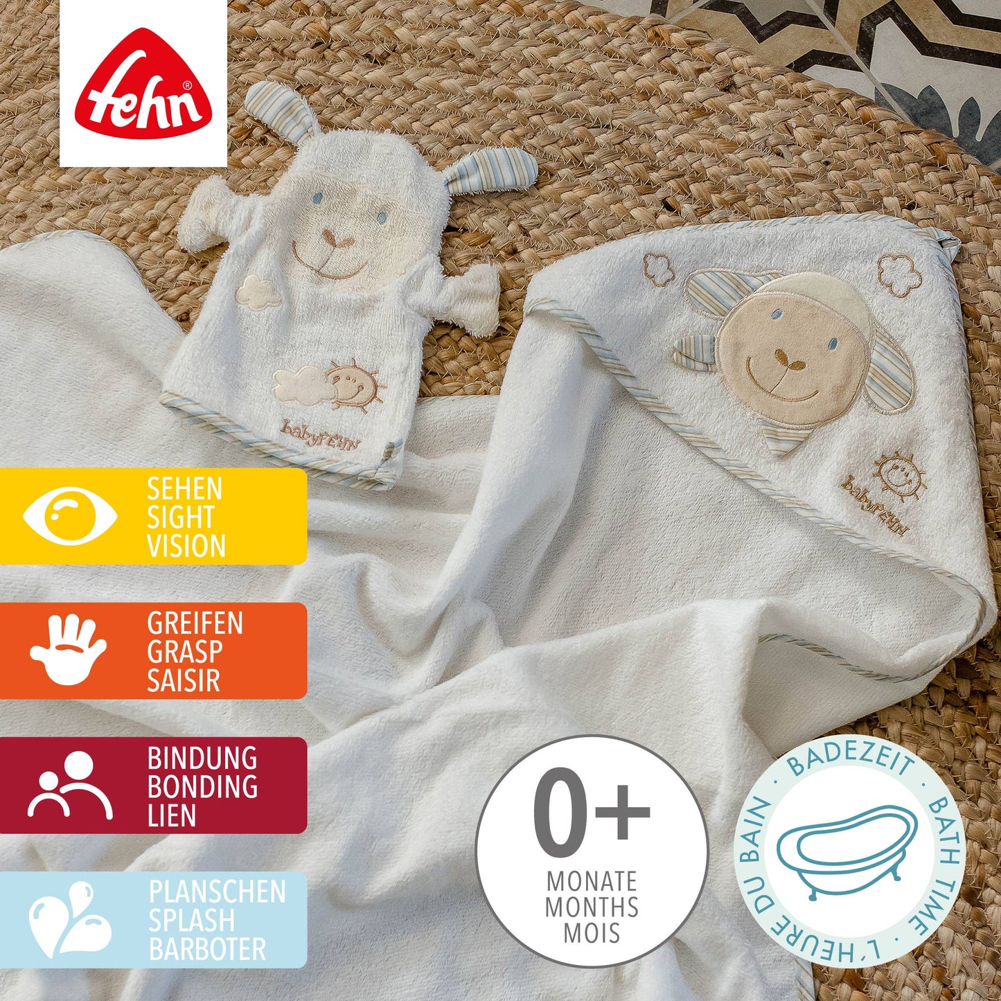 Washandschoen voor schapen - washandje met dierenmotief