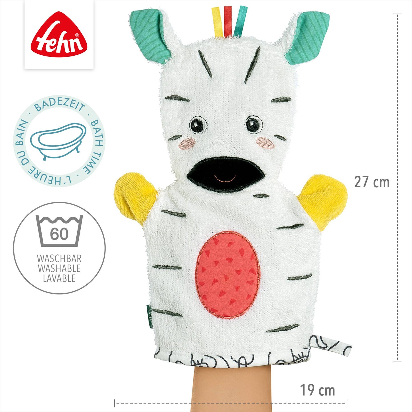 Zebra washandschoen - washandje met dierenprint