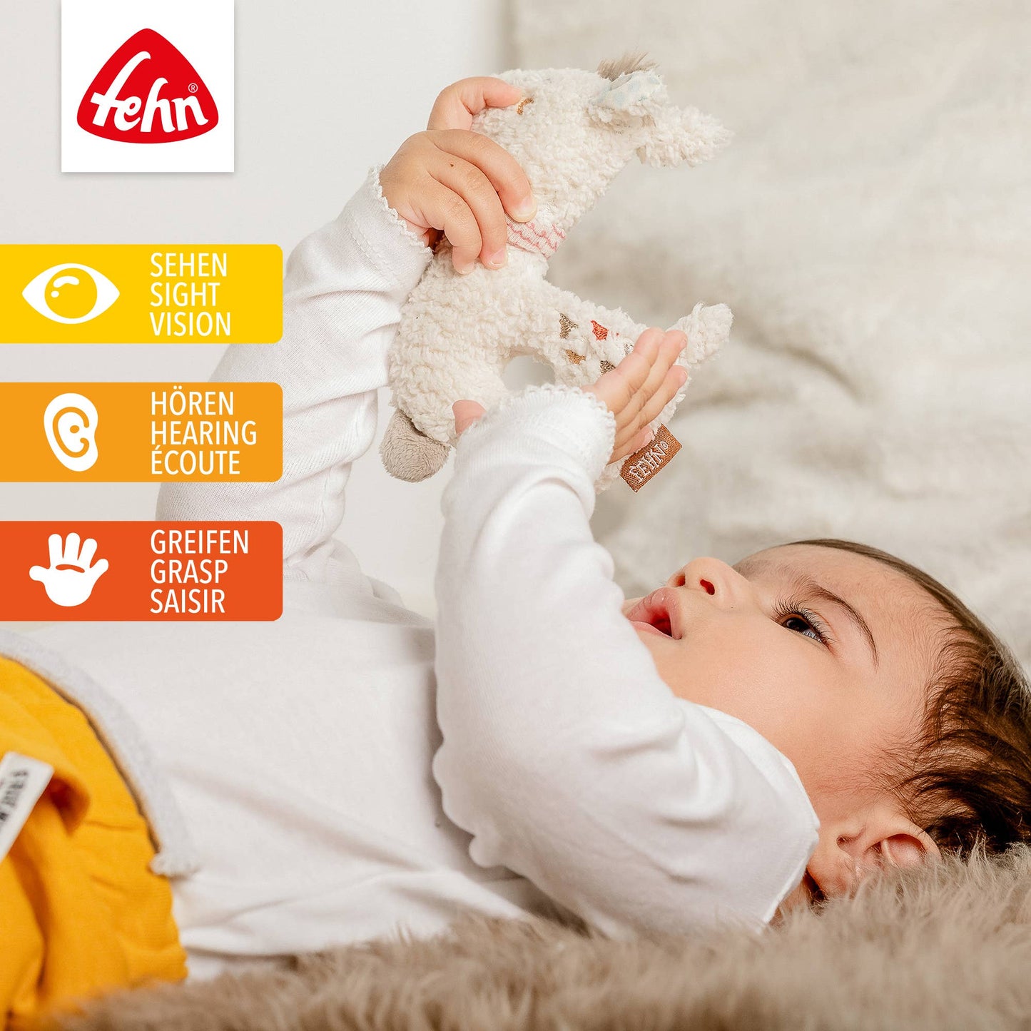 Fehn Grijpspeeltje – Lama met Ring (Peru)
