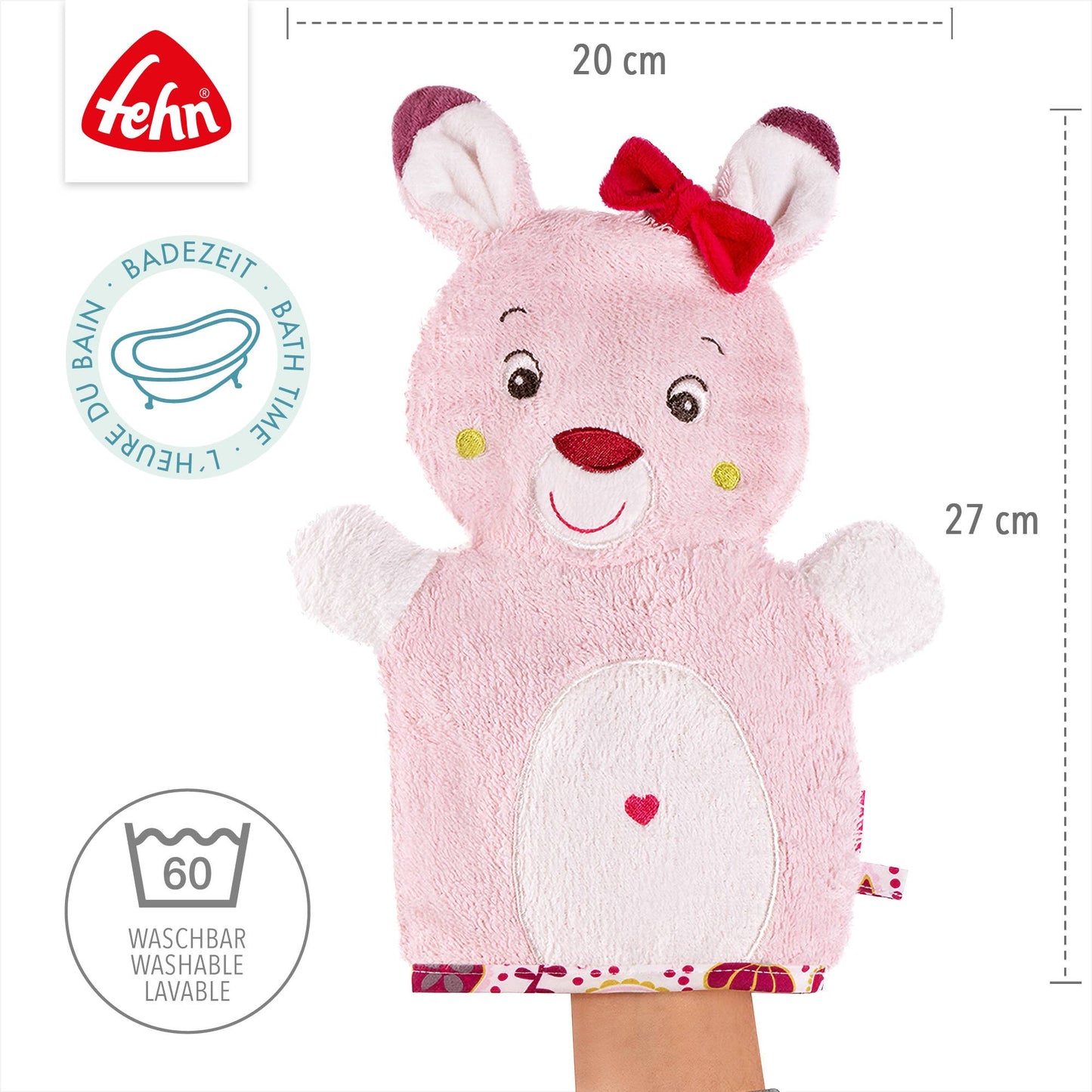 Fawn washandschoen - washandje met dierenprint