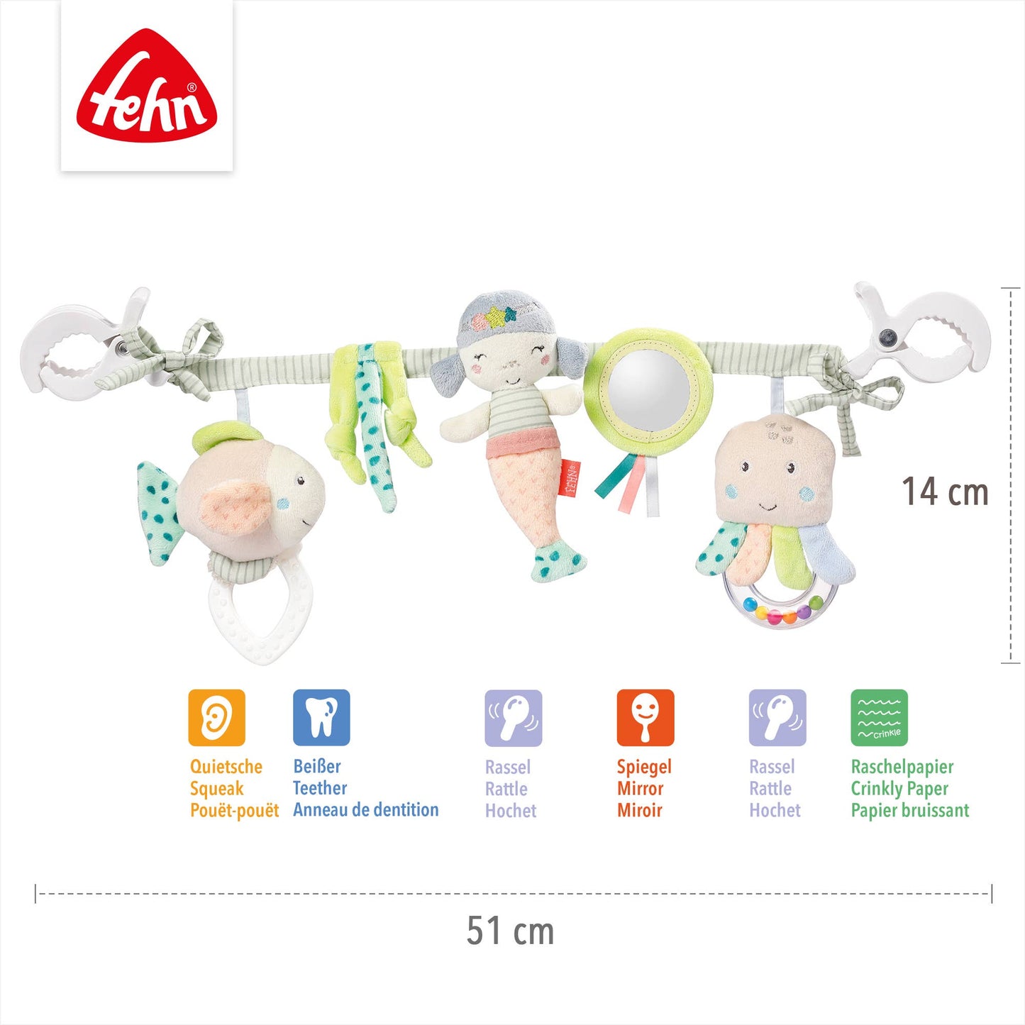 Fehn Kinderwagenketting – Meereskinder (Zeevriendjes)