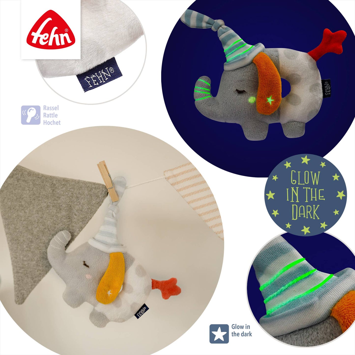 Fehn Ringgrijpspeeltje – Olifant (Good Night)