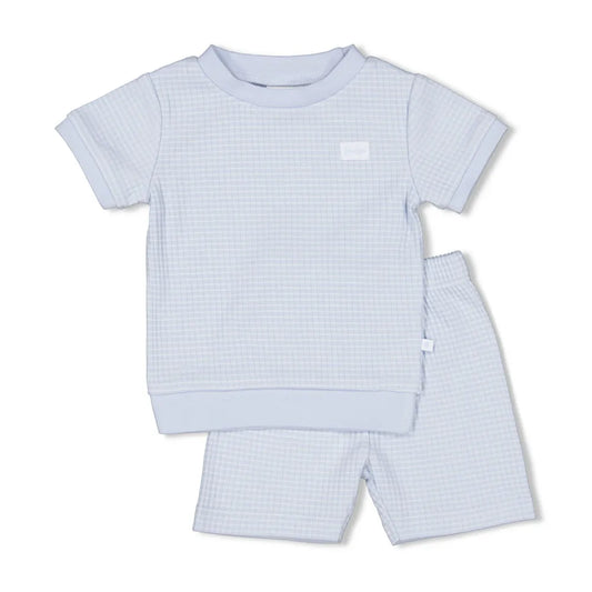 Feetje Wafelpyjama Shortama – Summer Special – Babyblauw