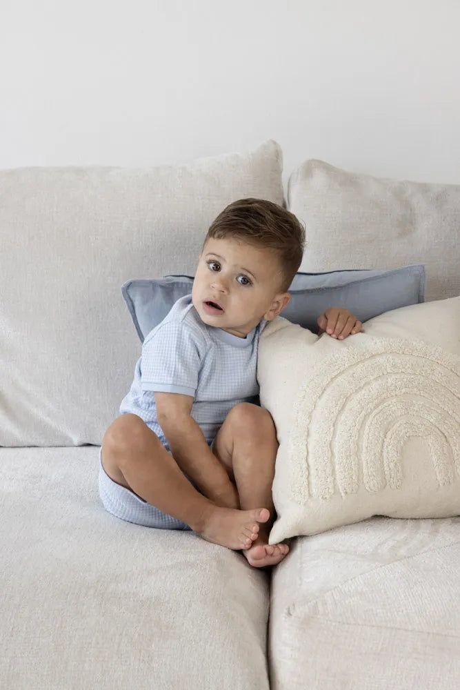 Feetje Wafelpyjama Shortama – Summer Special – Babyblauw