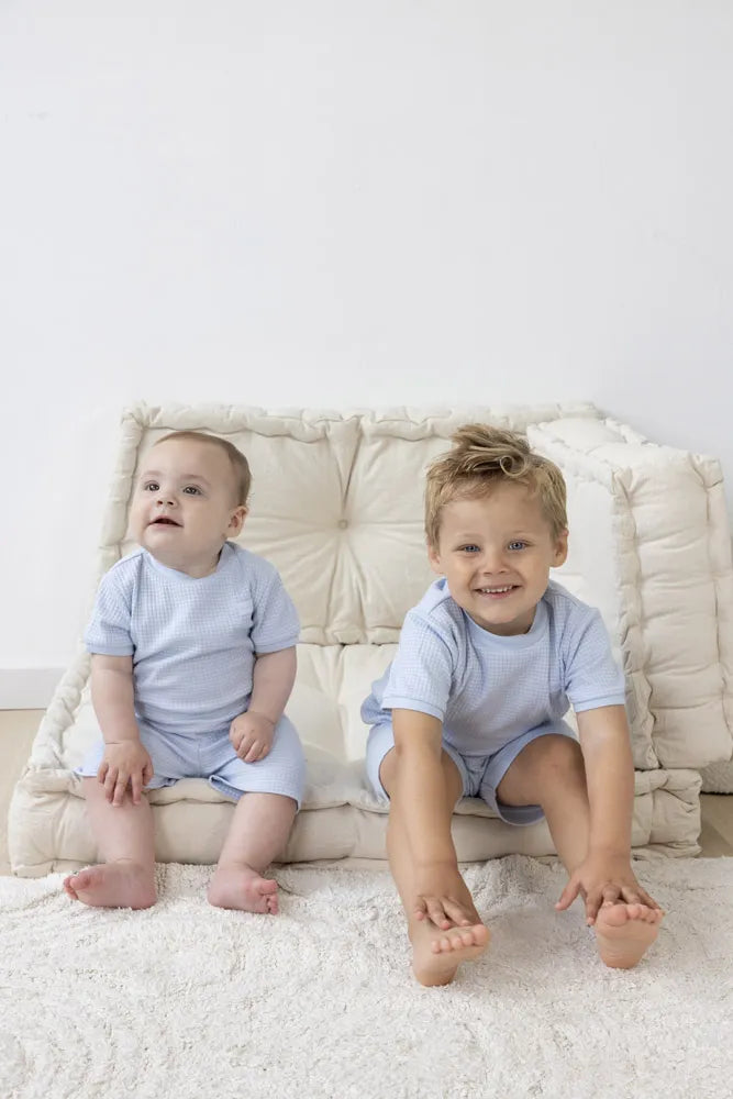 Feetje Wafelpyjama Shortama – Summer Special – Babyblauw