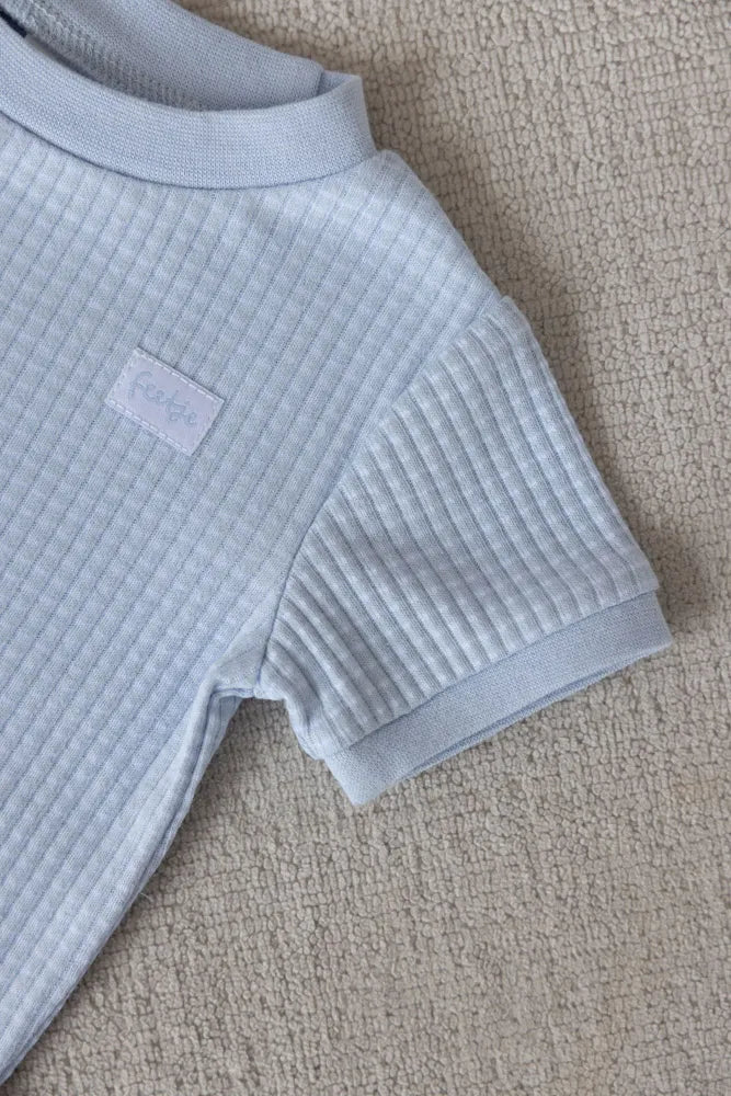Feetje Wafelpyjama Shortama – Summer Special – Babyblauw