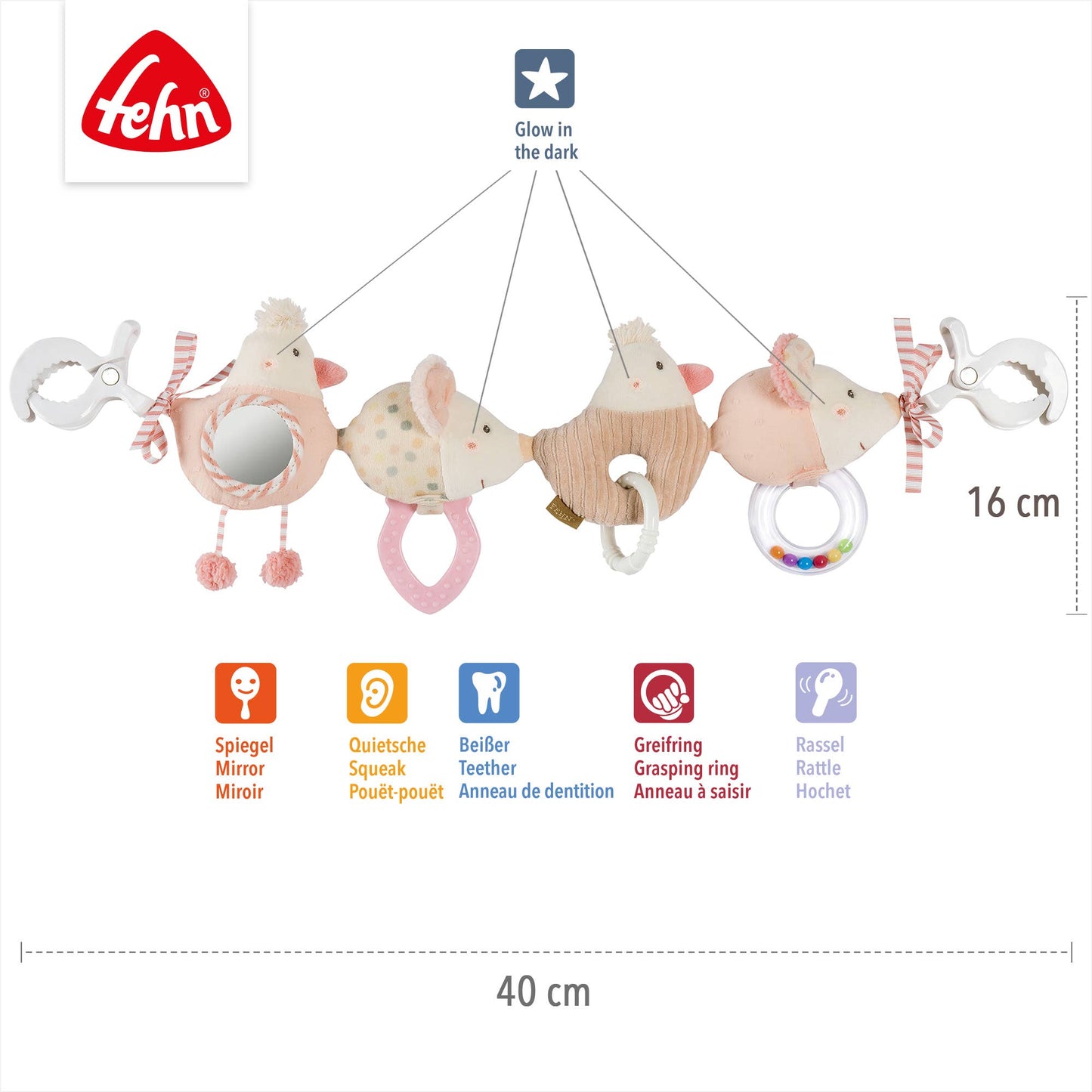 Fehn Kinderwagenketting – FehnLand (Glow in the Dark)