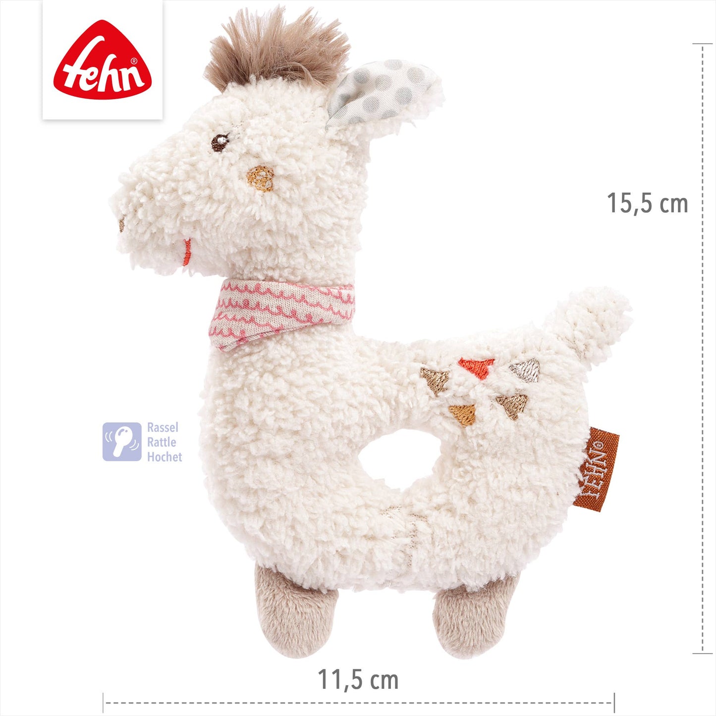 Fehn Grijpspeeltje – Lama met Ring (Peru)