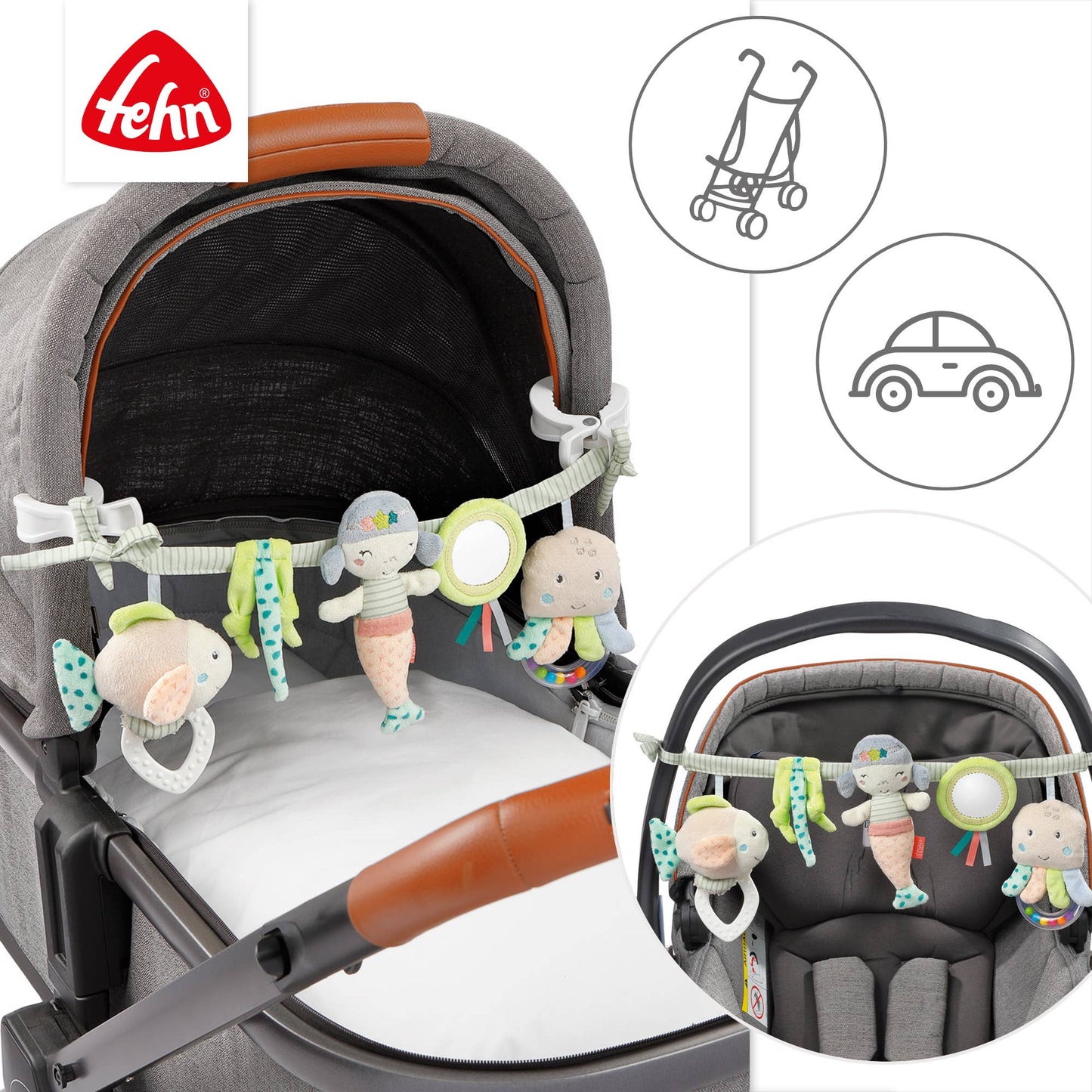 Fehn Kinderwagenketting – Meereskinder (Zeevriendjes)