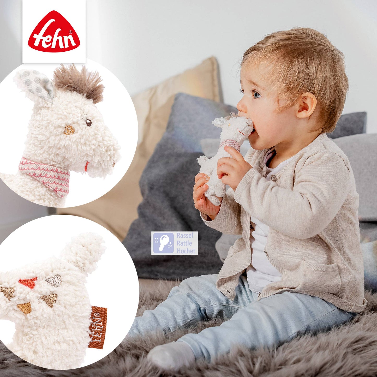 Fehn Grijpspeeltje – Lama met Ring (Peru)
