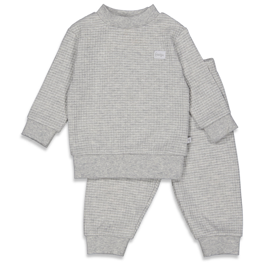 Feetje - Wafel Pyjama Melange - Grijs